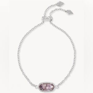 *NWT* Kendra Scott Elaina Silver Adjustable Chain Amethyst Bracelet